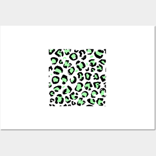 Green Leopard Print Posters and Art